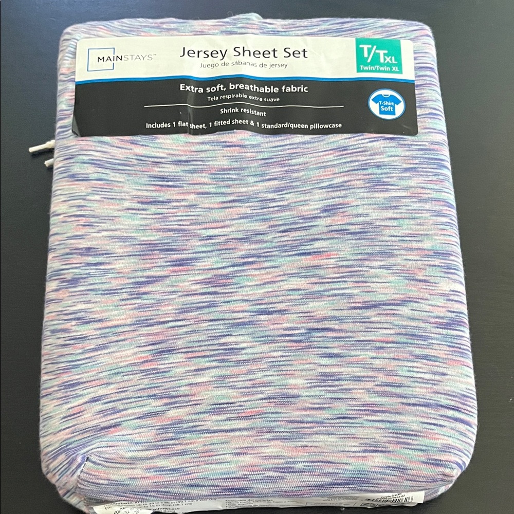 Mainstays Pastel Heather Jersey Sheet Set - Twin XL